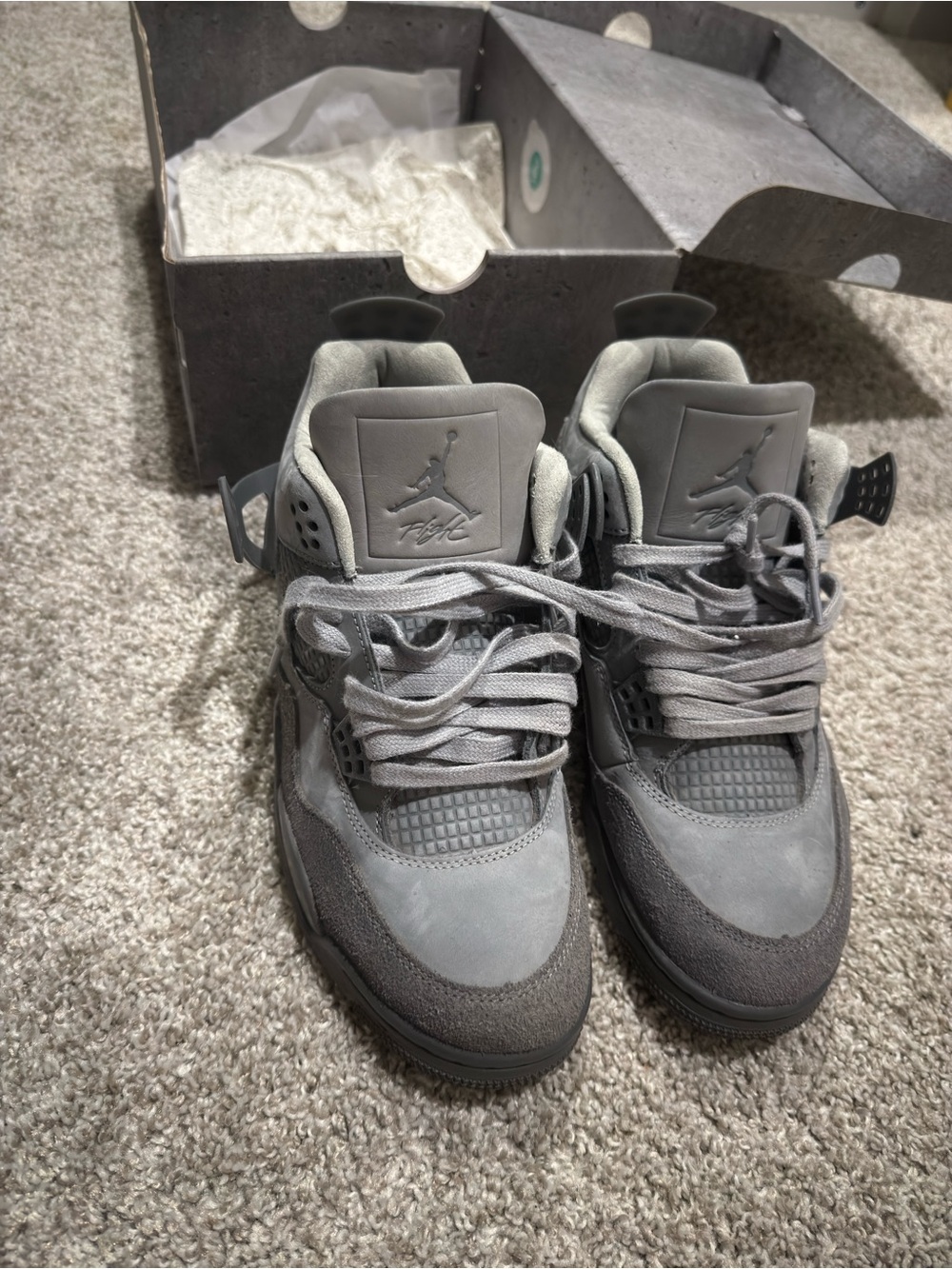 Jordan Retro 4 Men’s Sneakers - Grey Sz 8.5 - Picture 3 of 6